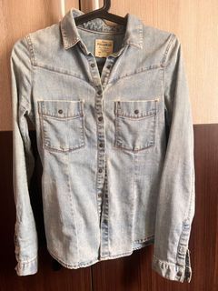 Pull&Bear 牛仔襯衫 挺版 S