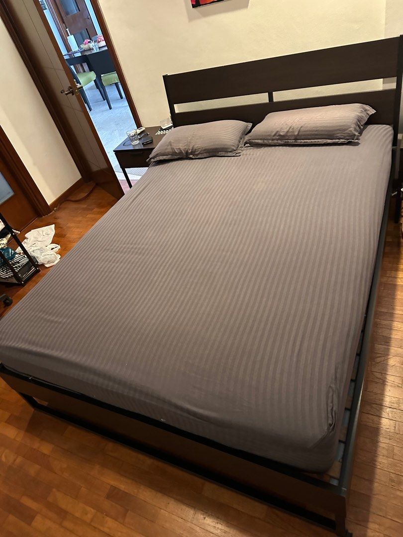 Queen Bed IKEA Tyrsil, Furniture & Home Living, Furniture, Bed Frames