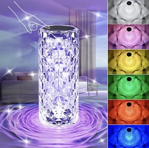 Rechargeable Multi-color Crystal Table / Ambient Lamp, Furniture & Home ...