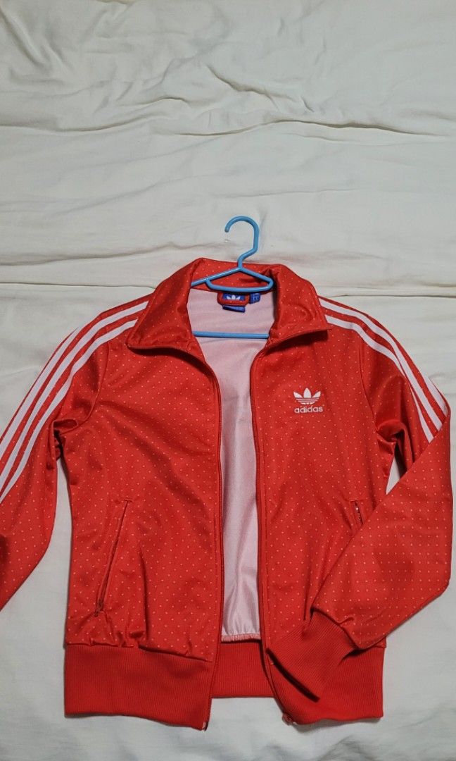 Red adidas hotsell tracksuit top