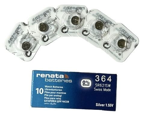 3 piles pour montre Renata 364, pile SR621SW