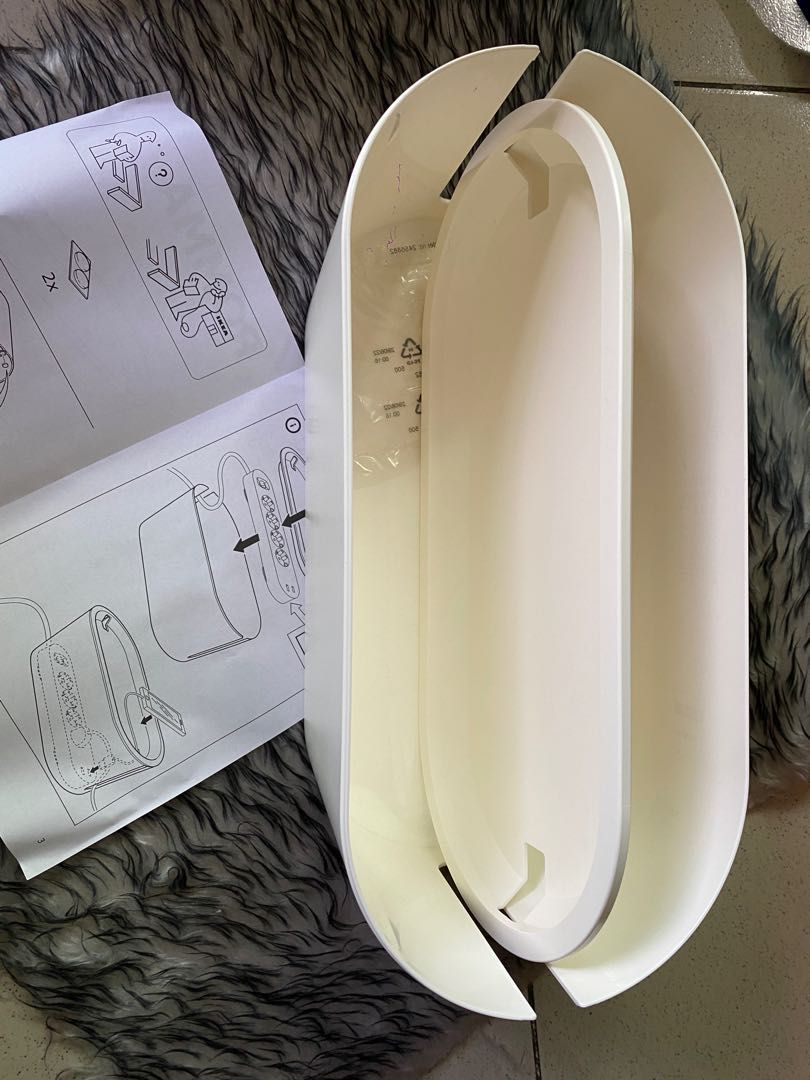 ROMMA Cable management box with lid, white IKEA on Carousell