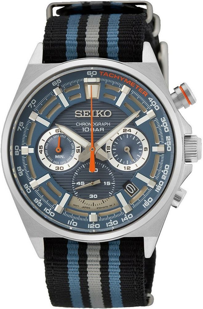 Seiko 精工Chronograph SSB409P1 Blue Dial / Textile strap Quartz