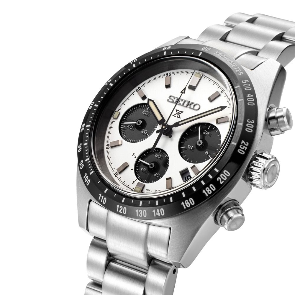 Seiko Prospex Panda Black & White Speedtimer Chronograph Solar Watch SSC813 SSC813P1 (Category: Luxury Watches) located in San Juan City. Submitted by canaantime (Listing ID 1237390011, Image 3). Description: Caliber Number: V192 Movement Type: Solar Accuracy: ±15 seconds per month Case Material: Stainless steel Crystal: Curved sapphire crystal Crystal Coating: Anti-reflective coating on inner surface LumiBrite: LumiBrite on hands and index(es) C