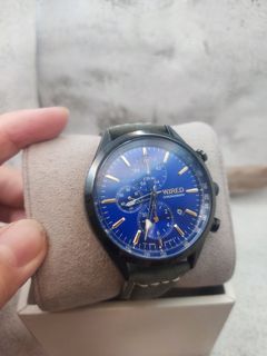 SEIKO WIRED 湛藍 10BAR防水 正品 三眼 日期 錶玻透亮 新真皮錶帶 男錶 女錶 二手 精工 愛錶領養小舖