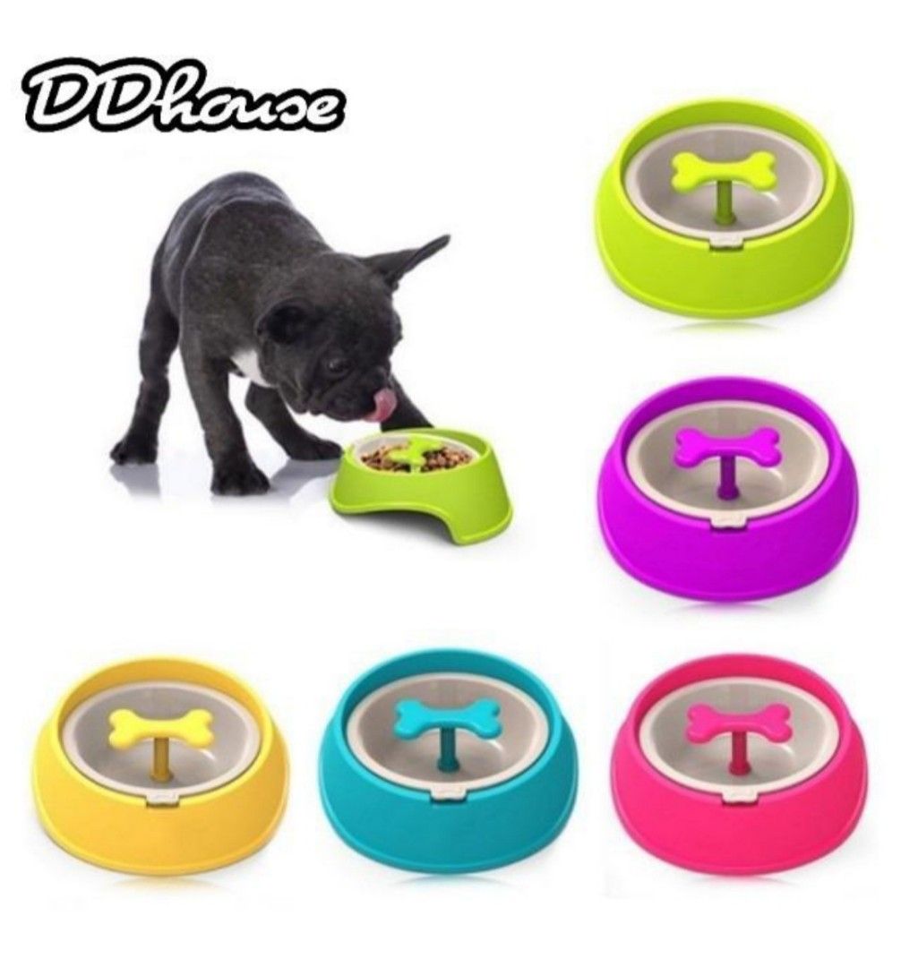 Slow Feeder Bowl, Interactive Fun Feeder Food Water Bowl for Dog Weight Loss, Prevent Pet Choke slow eating bowl (Category: Homes & Other Pet Accessories) located in Singapore. Submitted by www.ddhouse.com.sg (Listing ID 1237476920, Image 2). Description: Bone Rotating Anti Choke Pet Bowl Slow Eating Drink Bowls Healthy Prevent Gluttony Obesity Puzzle. Rotating bone design in the middle is designed to slow down eating. Inner bowl and base separat