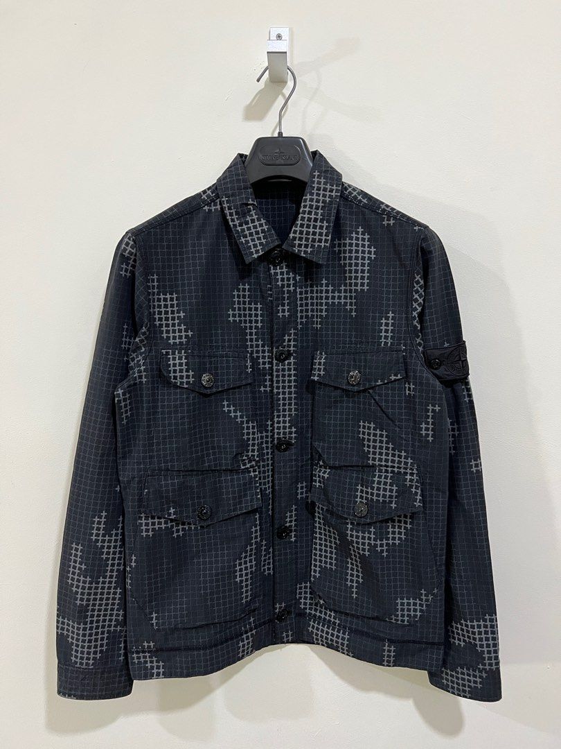 Stone island camo hot sale overshirt