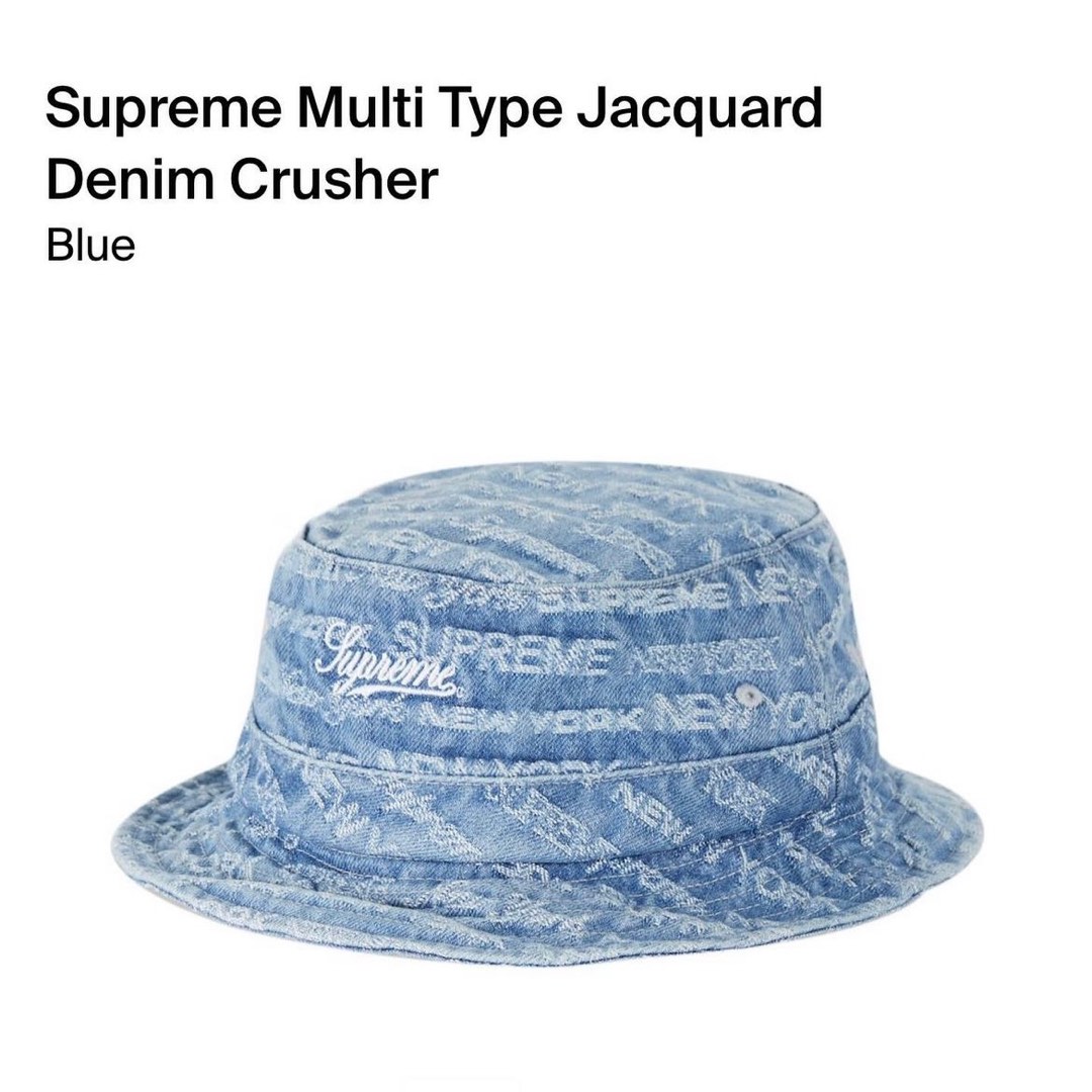 Supreme Multi Type Jacquard Denim Crusher / Bucket Hat, Men's