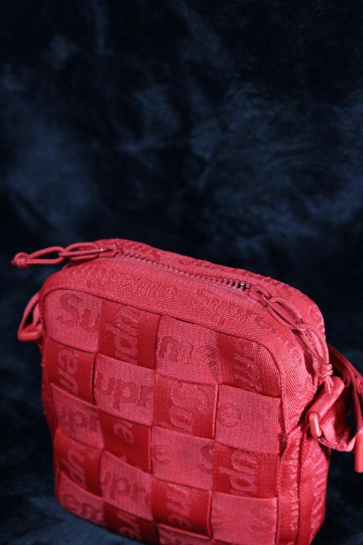 Supreme woven shoulder bag red, Men's Fashion, Bags, Sling Bags on