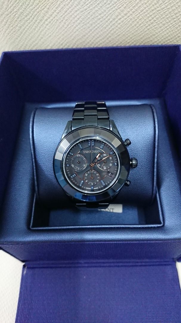 金屬手鏈, Swarovski Lux 手錶瑞士製造, Watch 名牌, Sport 手錶- Octea Carousell 藍色漆面#5610475,