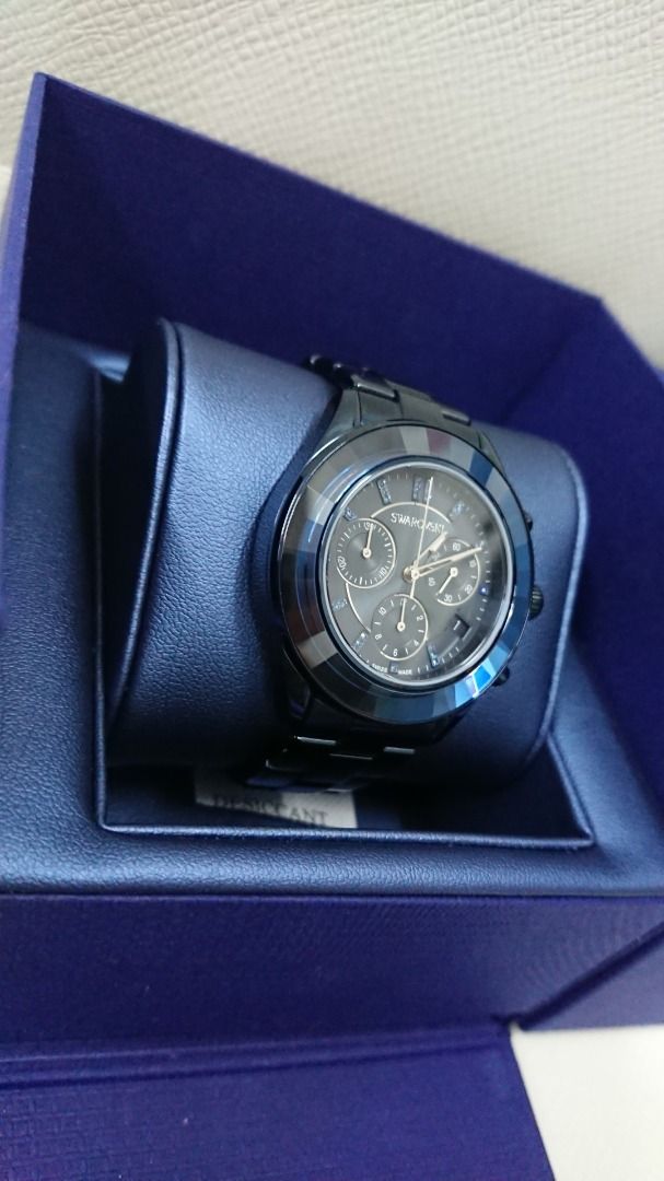 Swarovski Octea Lux Sport Watch 手錶瑞士製造, 金屬手鏈, 藍色漆面#5610475, 名牌, 手錶-  Carousell