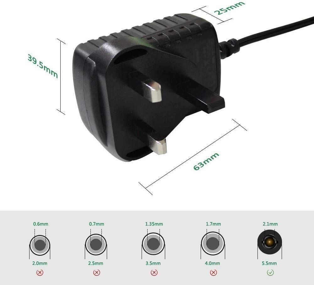AC 100-240V to DC 5V 2A Power Supply Adapter, 10W Adapter for LED Strip  Lights,Audio/Video, Wireless Router,DC Connector Jack 5.5mmx2.1mm
