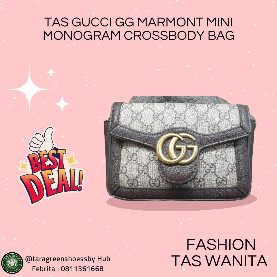 Tas Gucci GG Marmont Mini Monogram Crossbody Bag