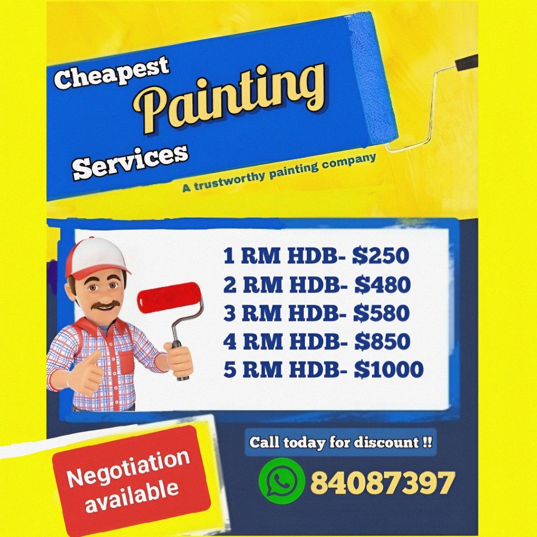 The cheapest painting and painter services//Epoxy services//HDB,BTO