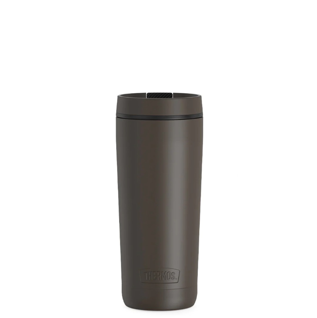 THERMOS ALTA SERIES Stainless Steel Mug 18 Ounce, Matte Steel/Espresso Black