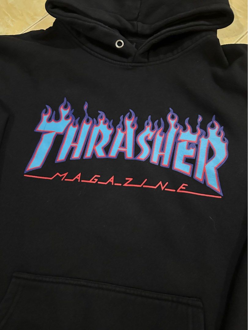 Thrasher hoodie cheap blue and purple