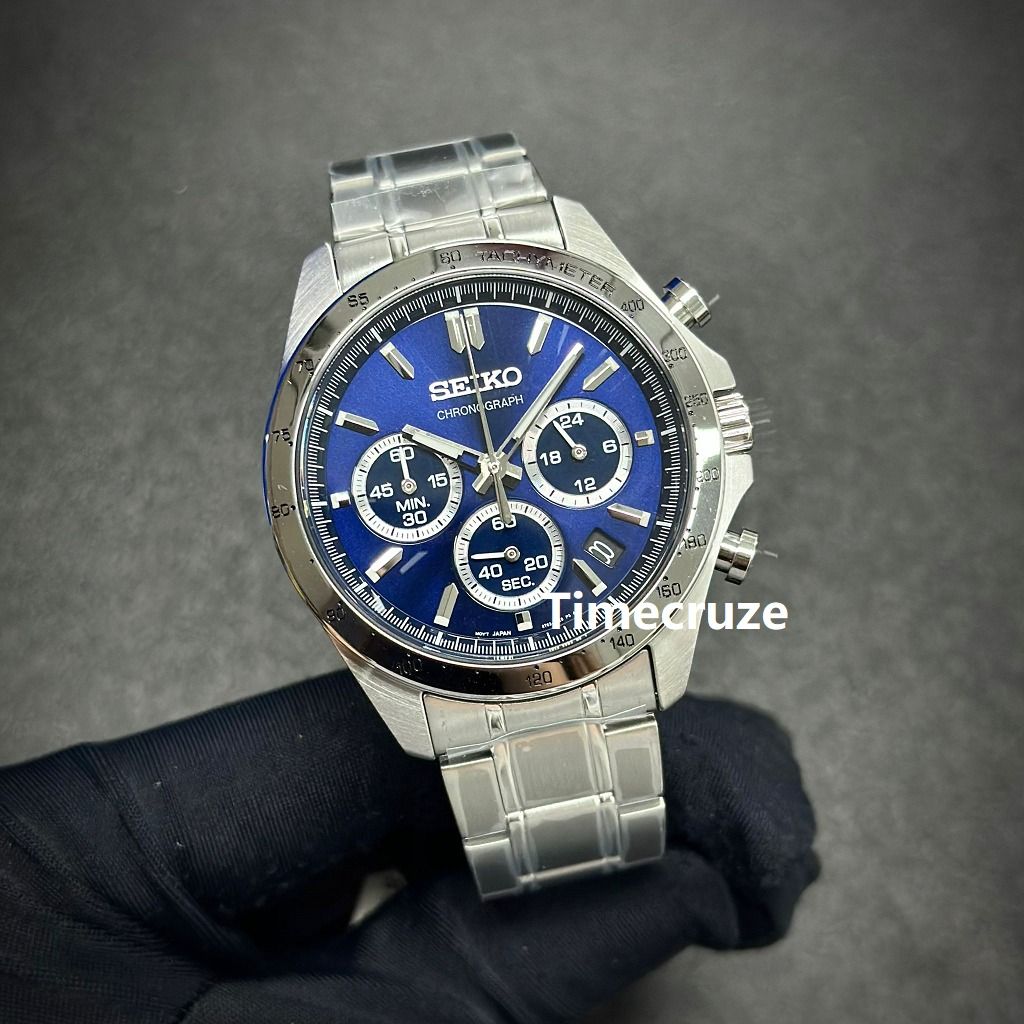 Time Cruze Seiko JDM SBTR011 Spirit Chronograph Blue Dial Quartz Men Watch