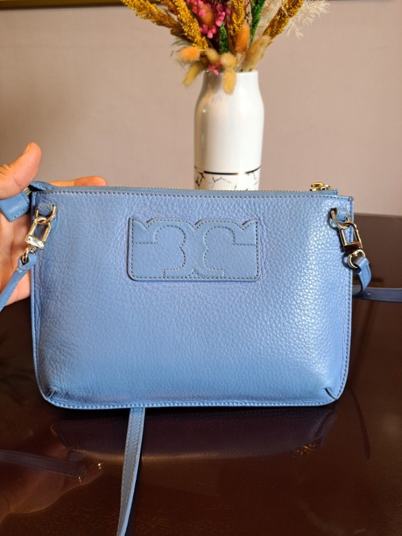 Tory Burch Light Blue Clutch Sling Crossbody Bag