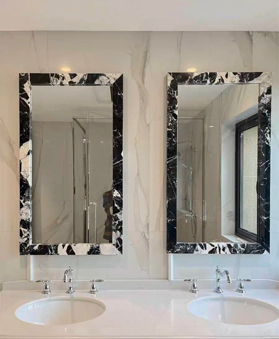 TRIANE Modern Marble Frame Mirror, Furniture & Home Living, Home Decor