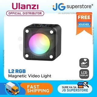 Ulanzi L2 RGB COB Magnetic Mini Cube Video Light with LCD Screen, 1/4" Screw Mount, Dual Cold Shoe for Photography & Videography | 2878 | JG Superstore