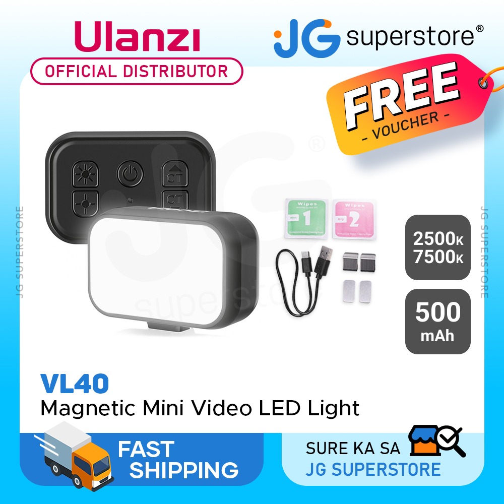 Ulanzi VL40 2W 500mAh Rechargeable Magnetic Mini Video LED Fill Light ...