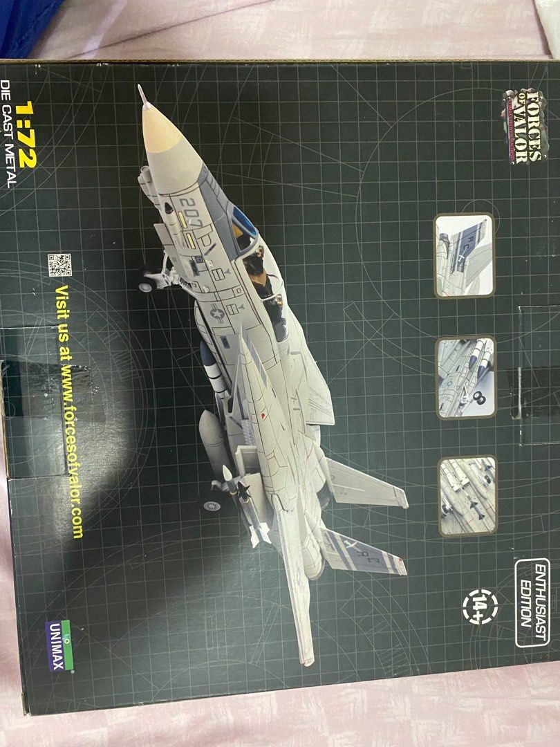 Unimax F-14 F14 F-14A Tomcat 1/72 diecast 合金, 興趣及遊戲, 玩具