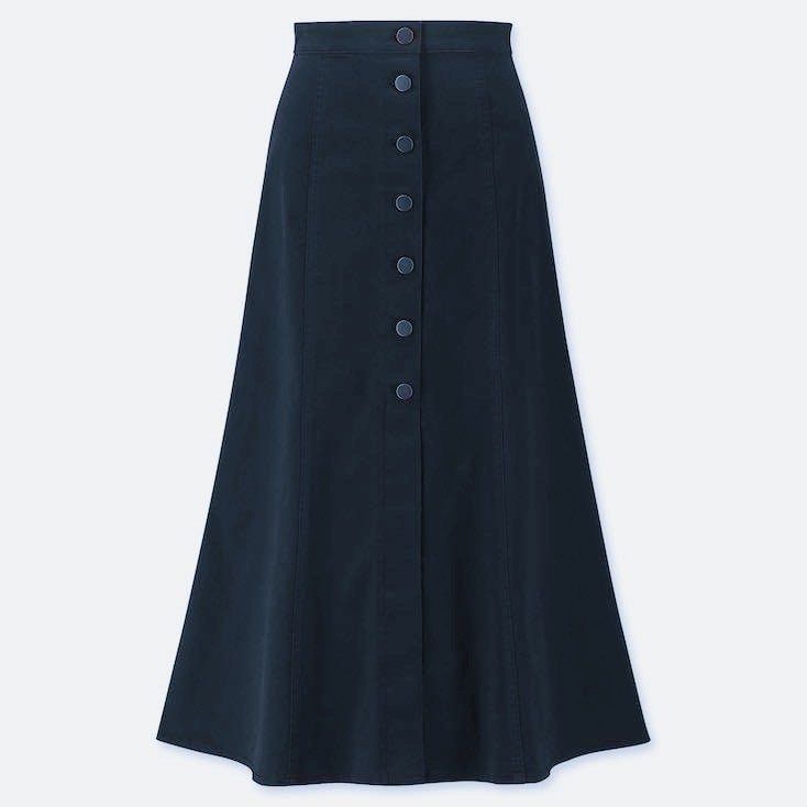 Uniqlo Chino Front Button Skirt in Navy Women s Fashion Bottoms