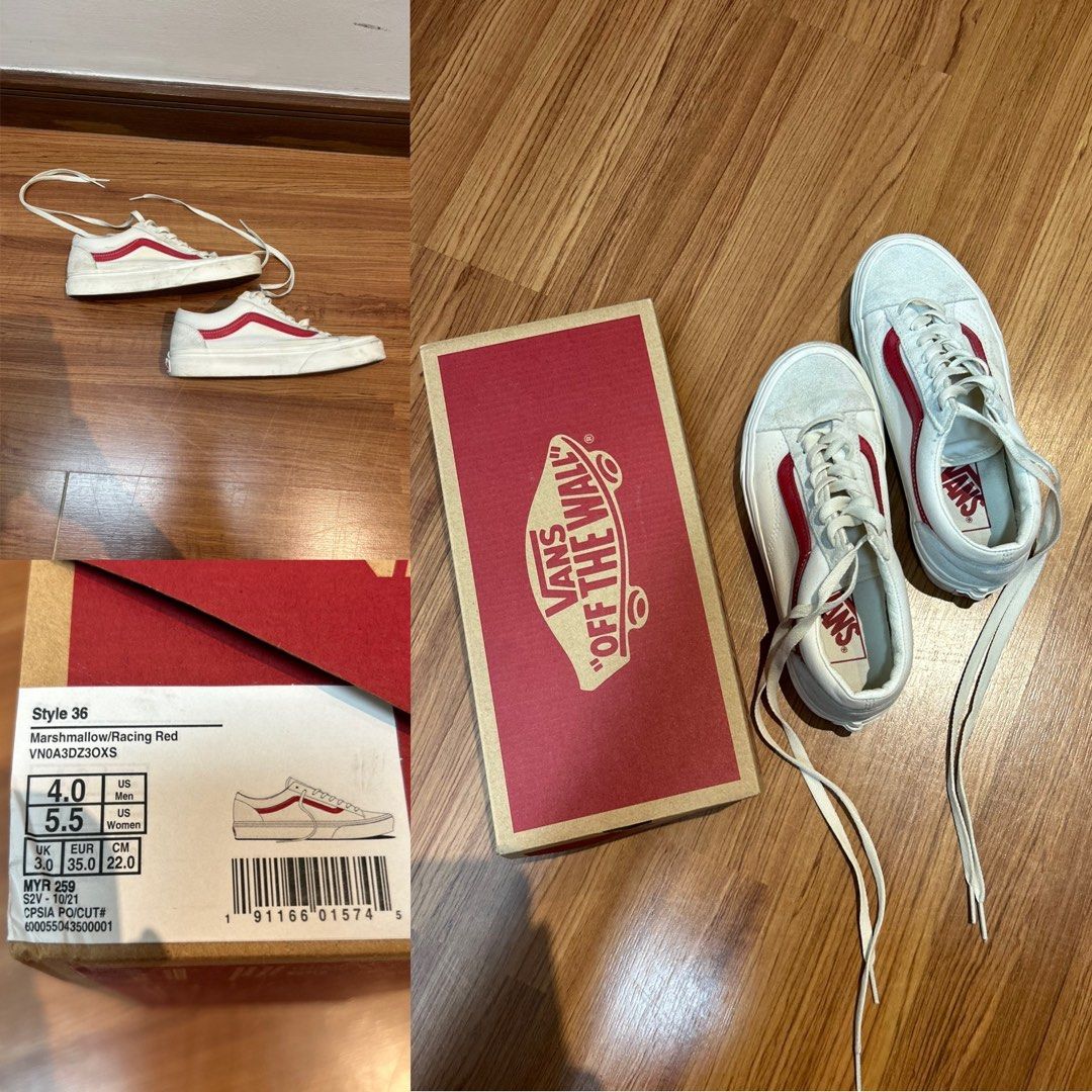 Vans 36 marshmallow red new arrivals