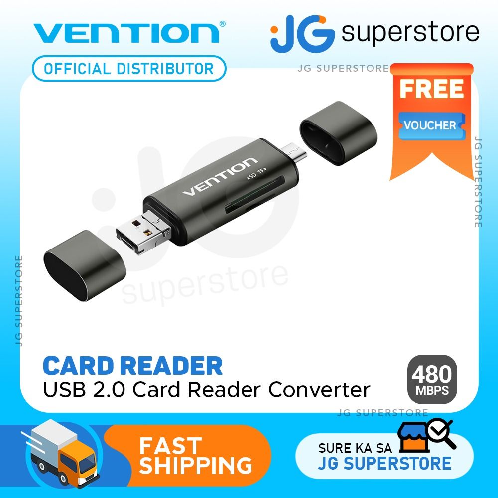 Vention Multi-Function USB 2.0 Card Reader Converter 480Mbps for Windows, Mac OS, Android (CCJ) | JG Superstore (Category: Other Photography Accessories) located in San Juan City. Submitted by jg.superstore (Listing ID 1237403553, Image 1). Description: █ JG Superstore █ 【Trusted Seller Since 2011】 【We Accept Any Special Order】 【Dedicated Customer Service】 【📍 】3/F Annapolis Tower, 43 Annapolis St. Greenhills San Juan - Front of Unionbank (please