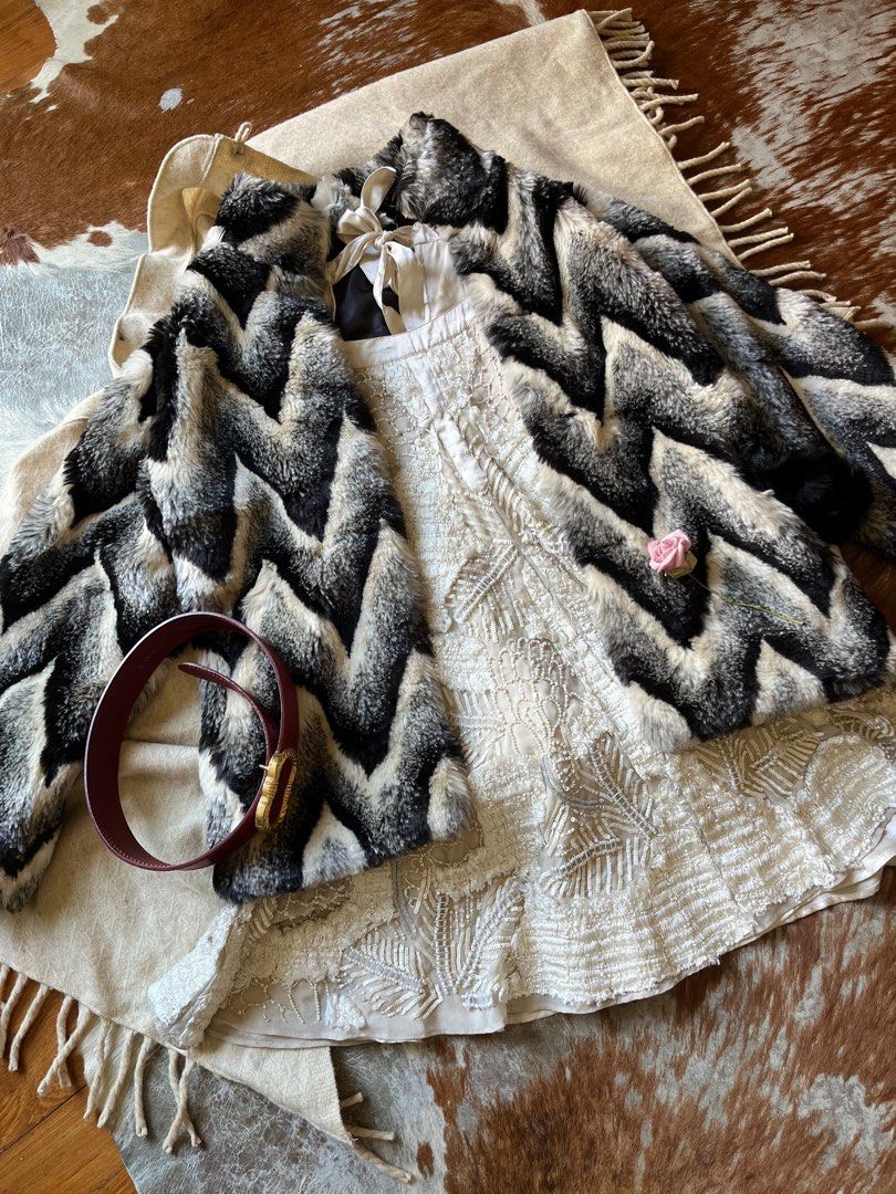 Chevron clearance fur coat