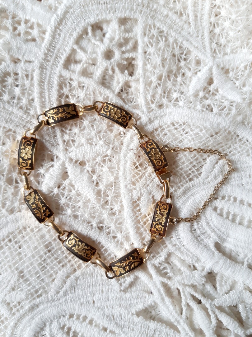 Bracelet Ancien Damascène - Occasion, état Correct, Style Vintage Et Authentique