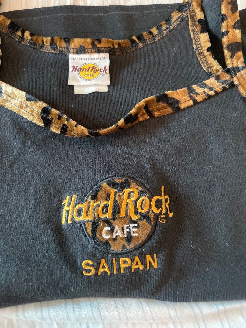 Vintage Hard Rock Cafe Black Tank Top Leopard Cheetah Size L