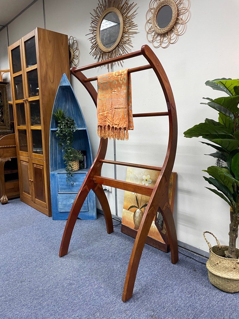 Vintage solid wood cloth rack, Furniture & Home Living, Furniture ...