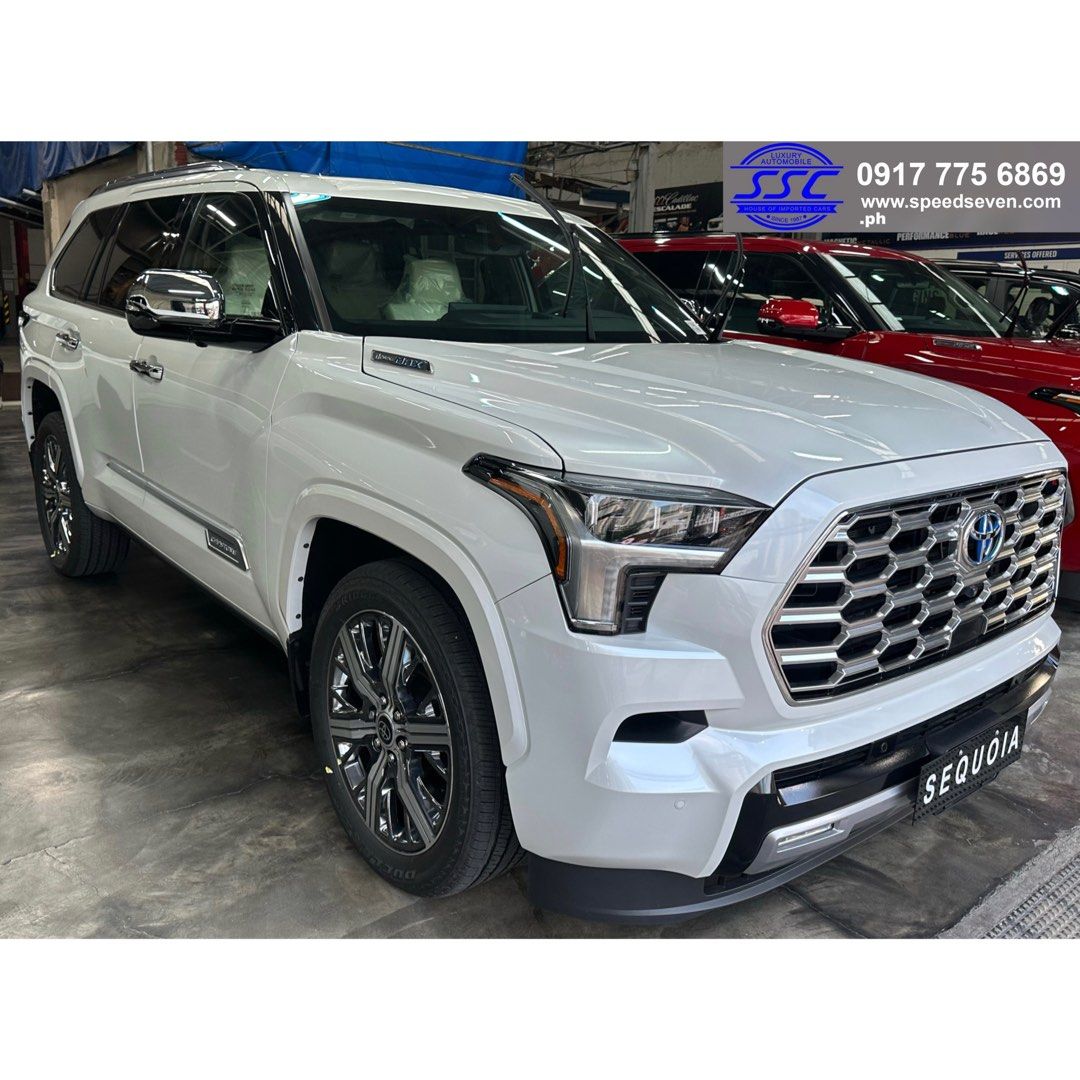 White 2024 Toyota Sequoia Capstone Hybrid 4WD 4x4 Brand New Auto, Cars