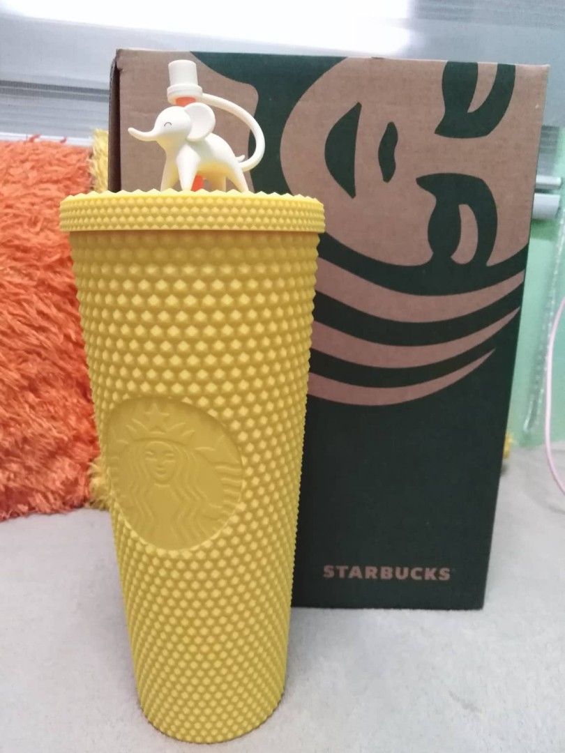 YELLOW CUP BLING HAPPY GIRAFFE LIMITED EDITION STARBUCKS TUMBLER on