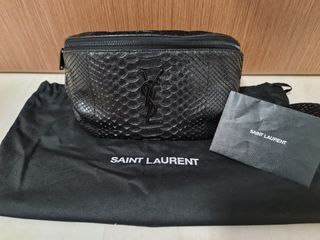 SAINT LAURENT Calfskin Matelasse Studded Monogram Lou Belt Bag