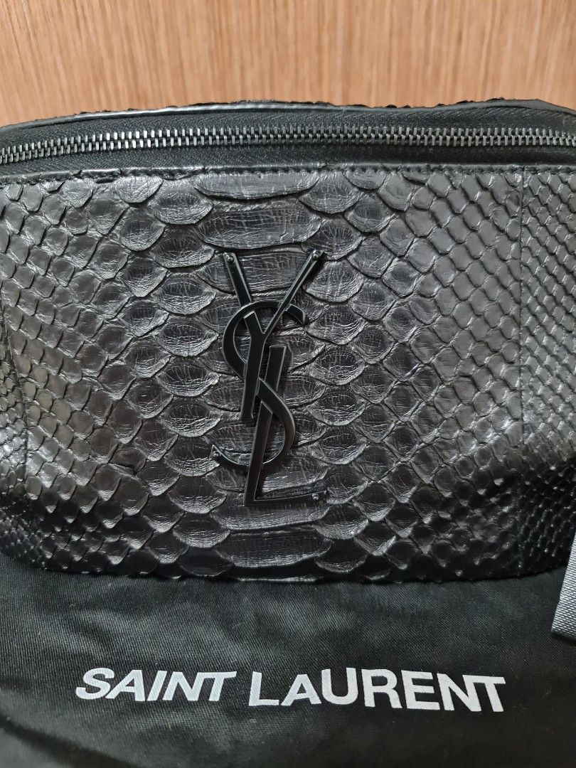 YSL Yves Saint Laurent Python skin Bum/Belt Bag, Luxury, Bags & Wallets
