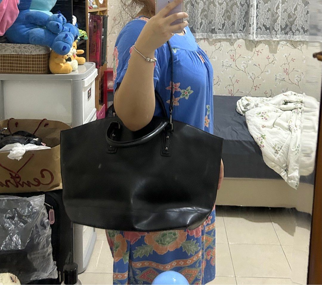 Tas Zara Zara Mini Bag Black Zara Leather Tote Bag With Zip Detail