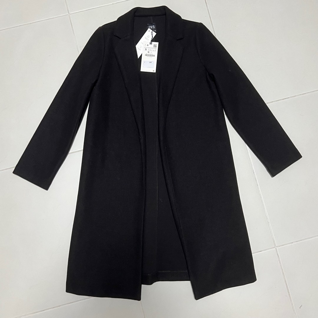 zara black coat womens