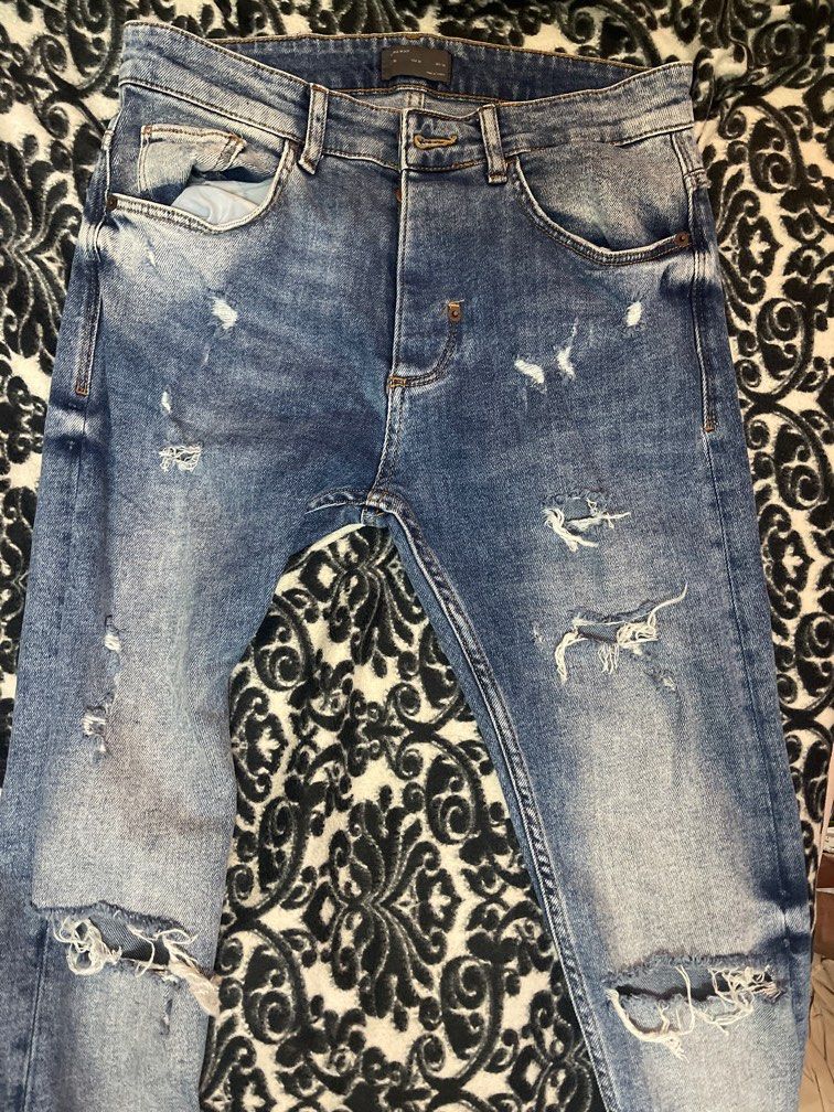 ZARA MAN SKINNY RIP JEANS Men s Fashion Bottoms Jeans on Carousell
