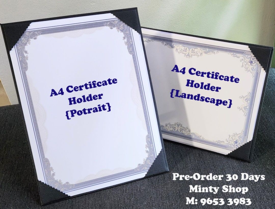 A4 Certificate Holder Singapore A4 Certificate Folder Singapore Made