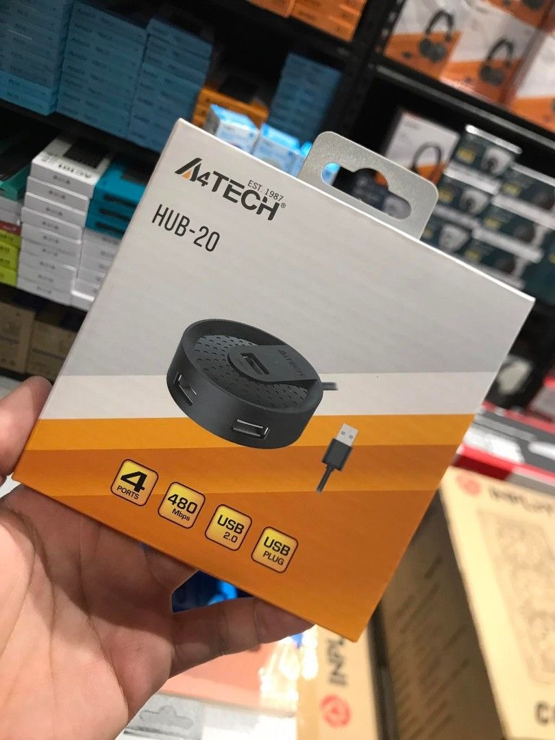 A4Tech 4-Ports 4in1 USB Hub 2.0 HUB-20 Black, Computers & Tech, Parts ...