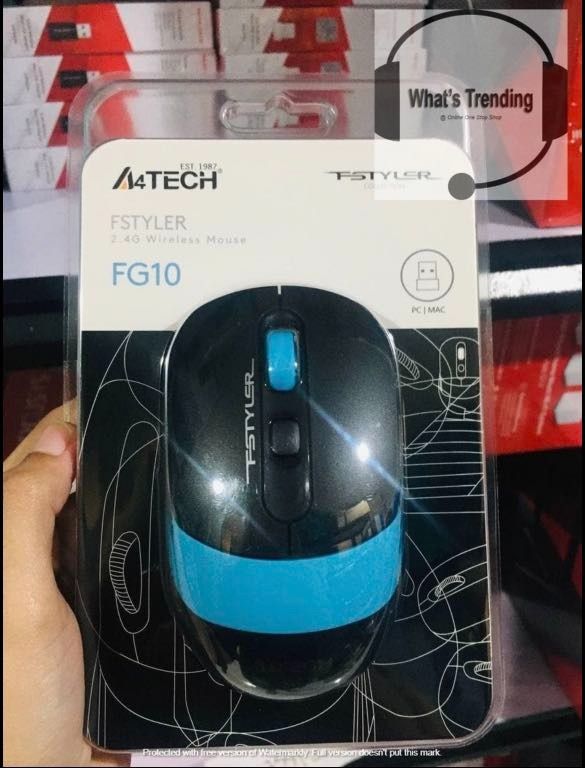 A4Tech Fstyler FG10 Wireless Mouse, BLUE, Computers & Tech, Parts ...