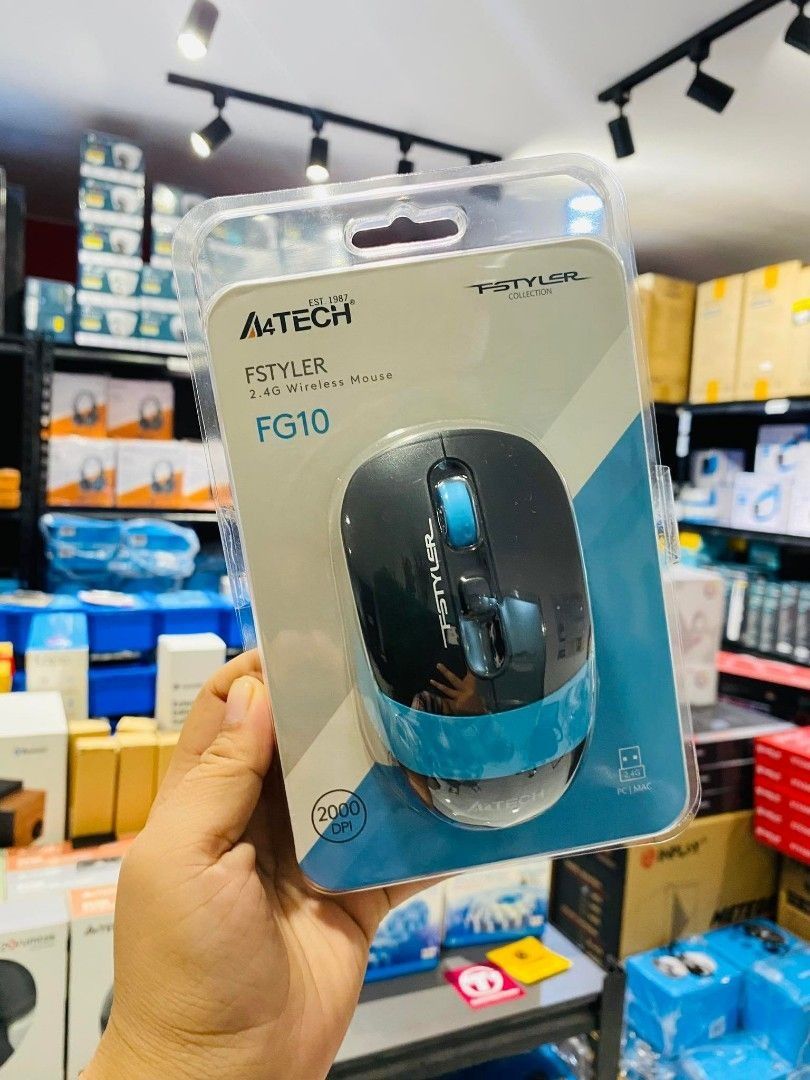 A4Tech Fstyler FG10 Wireless Mouse, BLUE, Computers & Tech, Parts ...