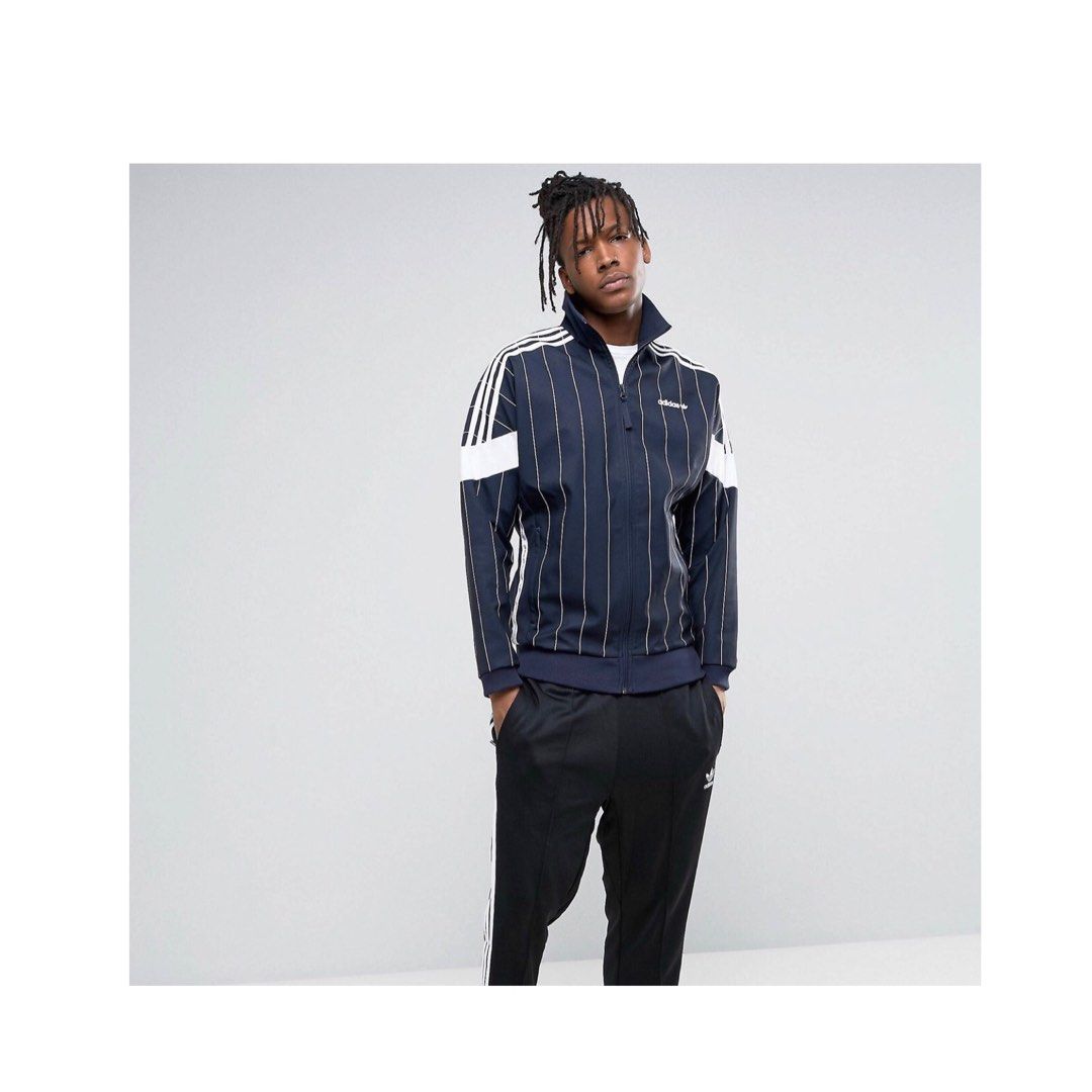 Adidas pinstripe jacket on sale