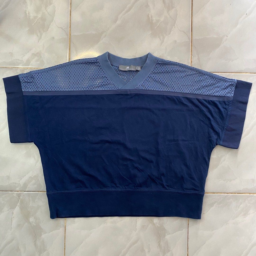 Adidas Stella Mccartney Training Mesh Tee, Fesyen Wanita, Pakaian Wanita,  Atasan di Carousell