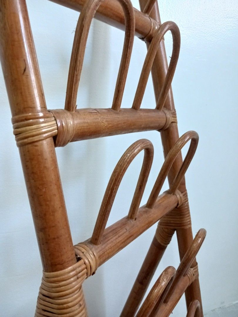 Affordable rattan shoe rack (Like New) on Carousell