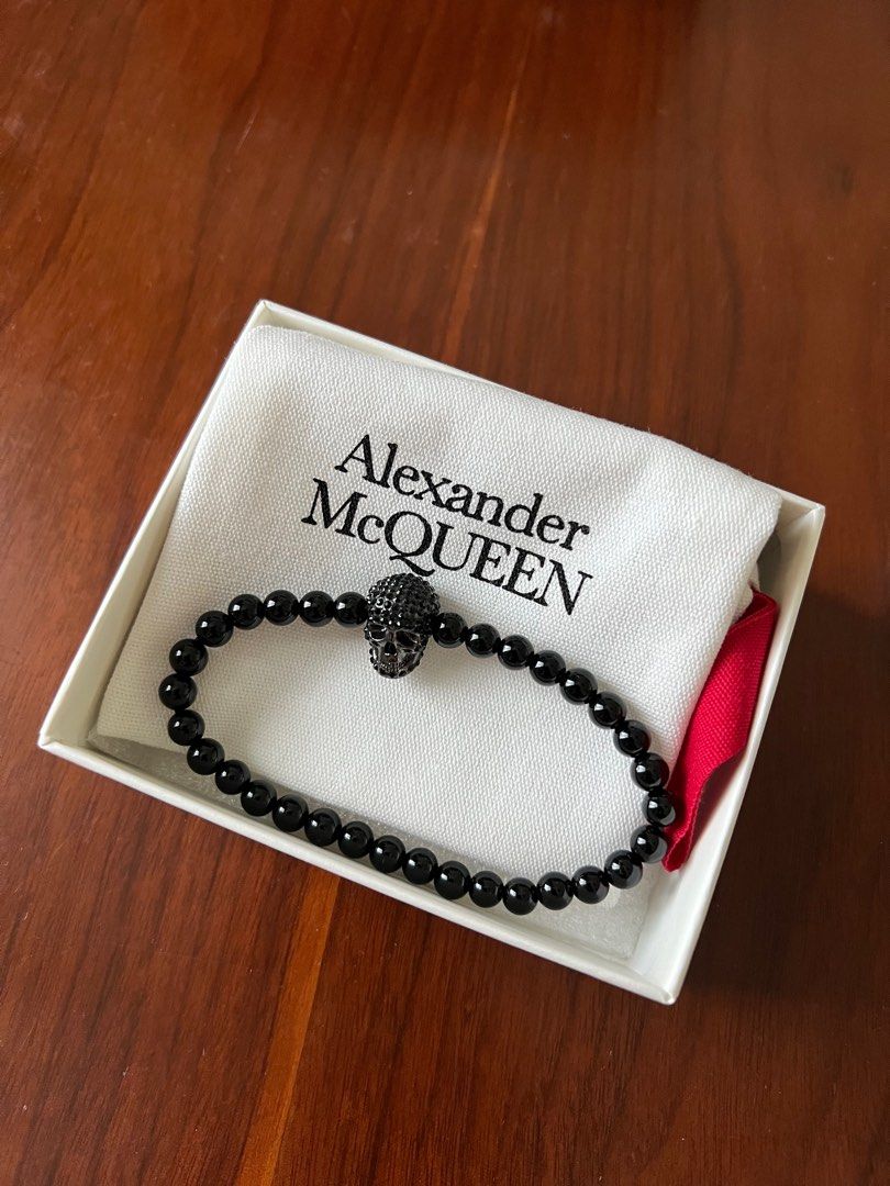 Skull leather bracelet - Alexander McQueen - Men | Luisaviaroma