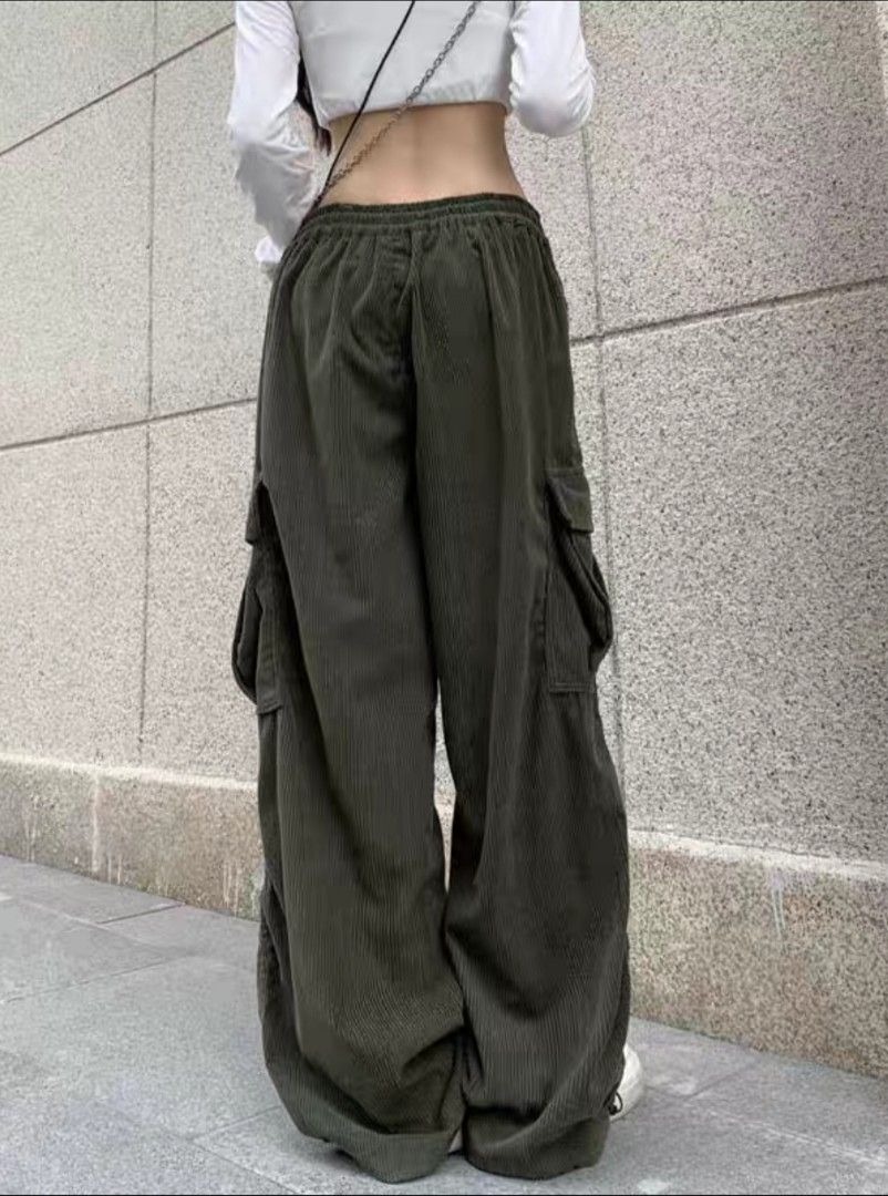 army green cargo pants, Women's Fashion, Bottoms, Other Bottoms on ...