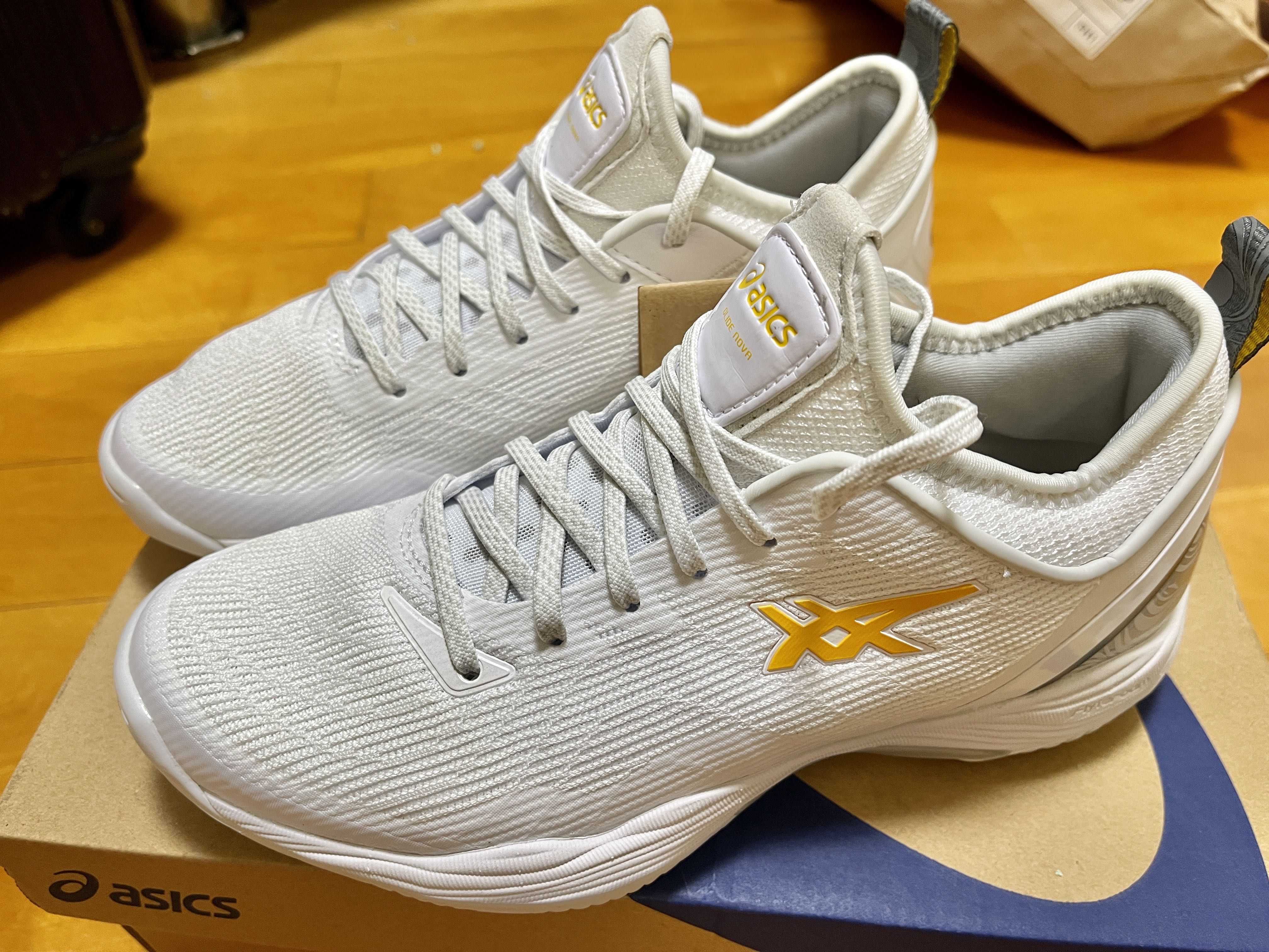 asics basketball shoes Glide Nova FF2 white/saffron, 籃球鞋, 運動